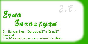 erno borostyan business card